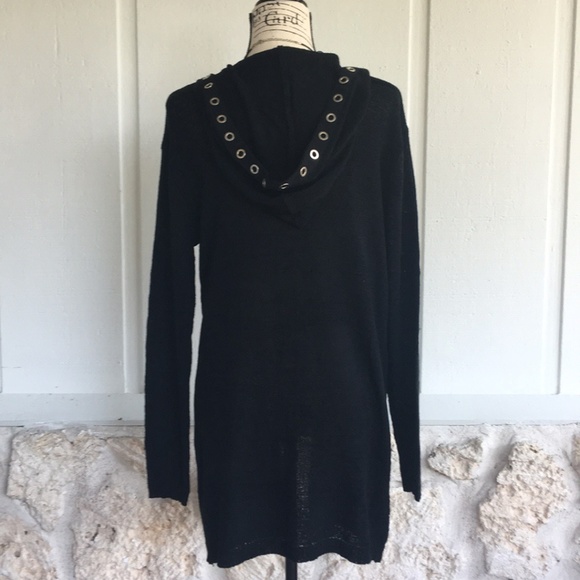 Gilli Black longline cardigan with hood - Picture 7 of 8